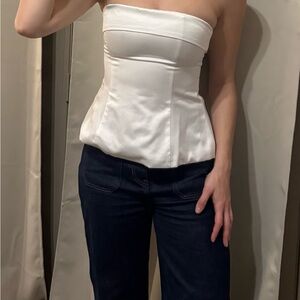 Cotton Candy White Strapless Blouse